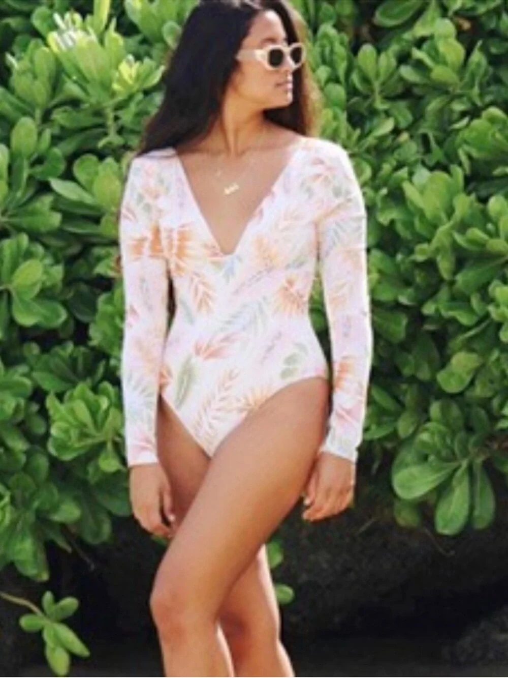Billabong Island Calling Long Sleeve One-Piece - Salt Crystal - Size Medium - Picture 3 of 6
